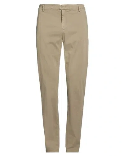 Dondup Man Pants Military Green Size 36 Cotton, Polyester, Elastane In Gray