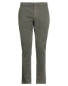 Dondup Man Pants Military Green Size 38 Cotton, Elastane In Gray