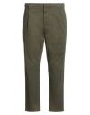 Dondup Man Pants Military Green Size 38 Cotton, Elastane In Brown