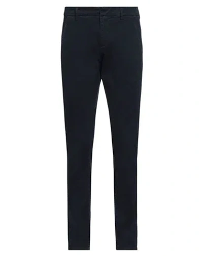 Dondup Man Pants Black Size 35 Cotton, Elastane In Navy Blue