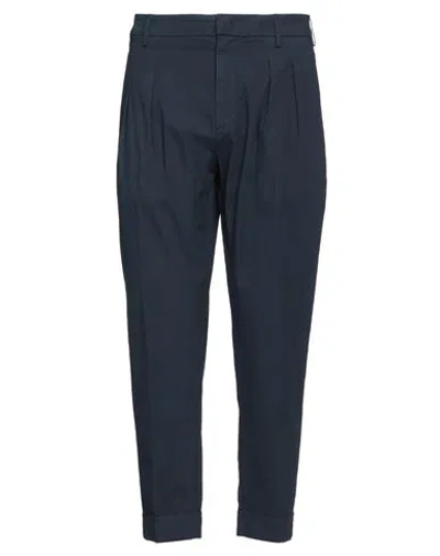 Dondup Man Pants Navy Blue Size 31 Cotton, Elastane