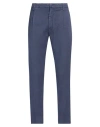 Dondup Man Pants Navy Size 31 Linen, Lyocell, Elastane In Navy Blue