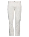 Dondup Man Pants Off White Size 30 Cotton, Elastane