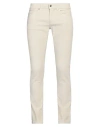 Dondup Man Pants Off White Size 35 Cotton, Elastane