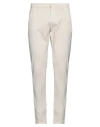 Dondup Man Pants Off White Size 33 Cotton, Elastane