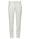 Dondup Man Pants Off White Size 33 Linen, Lyocell, Elastane