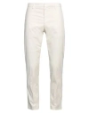 Dondup Man Pants Off White Size 33 Cotton, Elastane