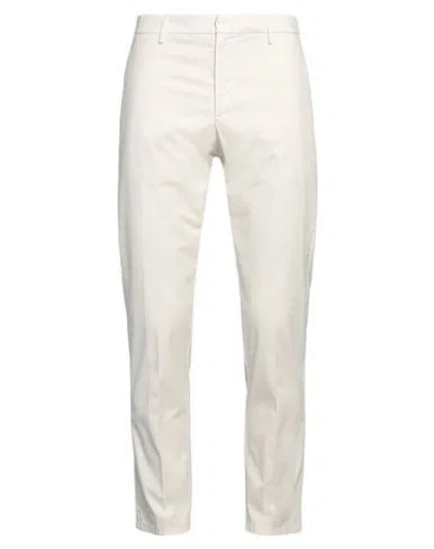 Dondup Man Pants Off White Size 33 Cotton, Elastane