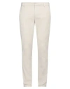 Dondup Man Pants Light Grey Size 34 Polyester, Viscose, Polyamide, Elastane In Off White