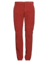 Dondup Man Pants Rust Size 35 Cotton, Elastane In Red