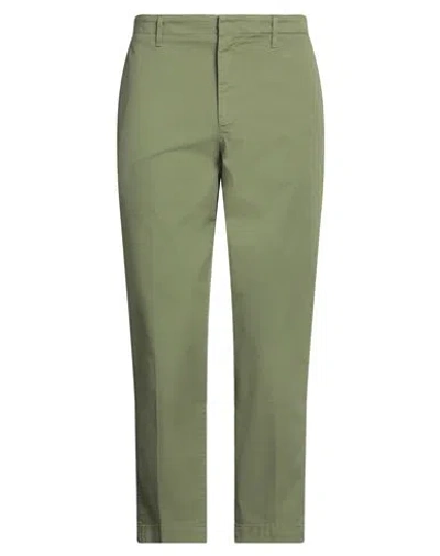 Dondup Man Pants Sage Green Size 32 Cotton, Elastane
