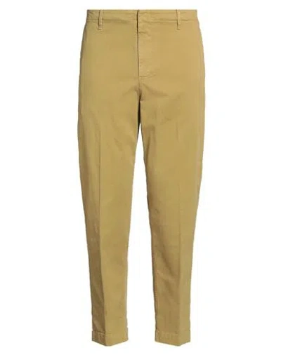 Dondup Man Pants Sage Green Size 35 Cotton, Elastane