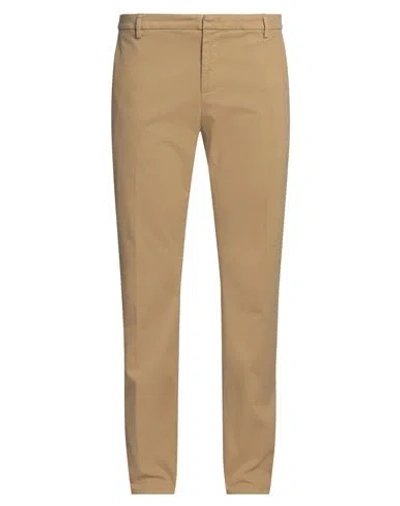 Dondup Man Pants Sand Size 32 Cotton, Elastane In Beige