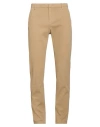 Dondup Man Pants Sand Size 33 Cotton, Elastane In Brown