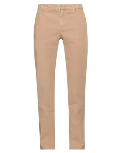Dondup Man Pants Sand Size 35 Cotton, Elastane In Beige