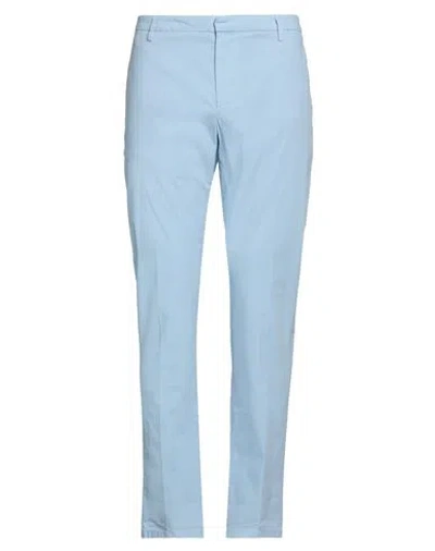 Dondup Man Pants Sky Blue Size 38 Cotton, Elastane