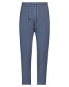 Dondup Man Pants Slate Blue Size 31 Linen, Viscose, Elastane