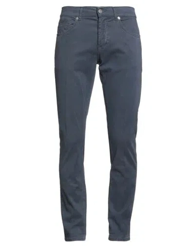 Dondup Man Pants Slate Blue Size 33 Cotton, Lyocell, Elastane
