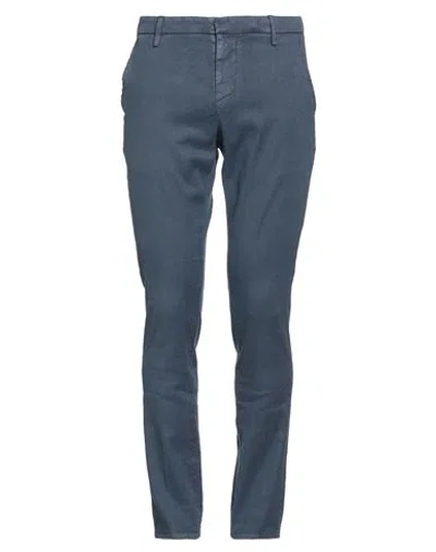 Dondup Man Pants Slate Blue Size 33 Linen, Lyocell, Elastane