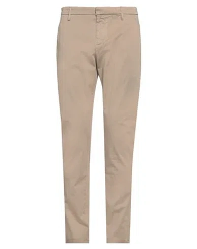 Dondup Man Pants Taupe Size 34 Cotton, Elastane In Grey