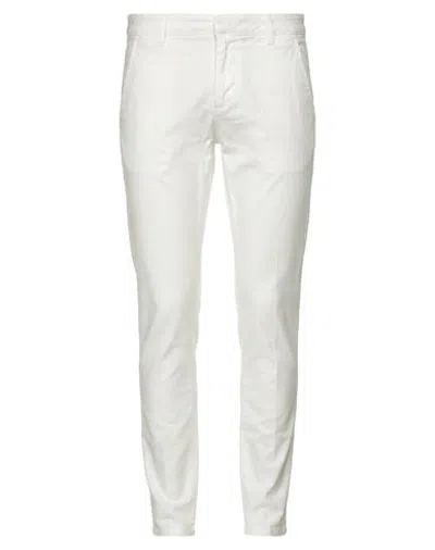 Dondup Man Pants White Size 30 Cotton, Elastane