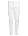 Dondup Man Pants White Size 33 Cotton, Elastane