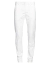 Dondup Man Pants White Size 33 Cotton, Elastane