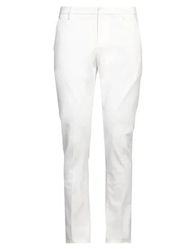 Dondup Man Pants White Size 34 Cotton, Elastane