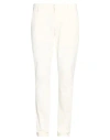 Dondup Man Pants White Size 34 Cotton, Elastane