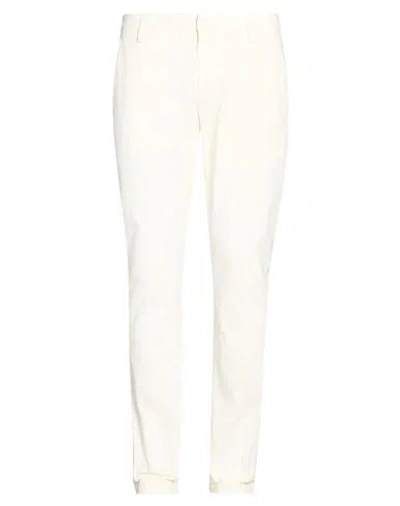 Dondup Man Pants White Size 34 Cotton, Elastane