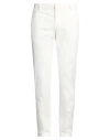 Dondup Man Pants White Size 35 Cotton, Elastane