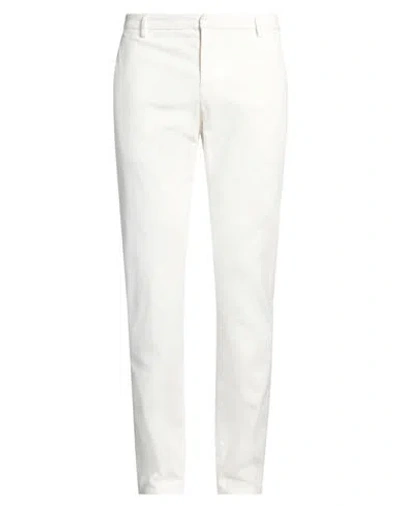 Dondup Man Pants White Size 35 Cotton, Elastane