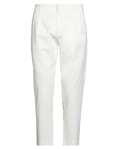 Dondup Man Pants White Size 35 Cotton, Elastane