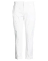 Dondup Man Pants White Size 36 Cotton, Elastane