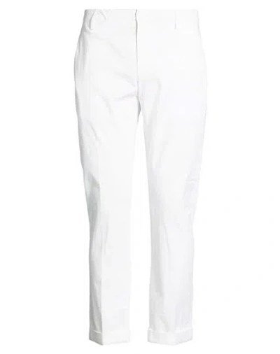 Dondup Man Pants White Size 36 Cotton, Elastane