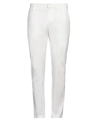 Dondup Man Pants White Size 36 Cotton, Elastane