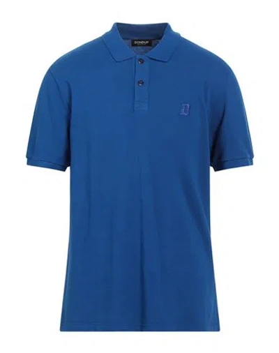 Dondup Man Polo Shirt Bright Blue Size Xxl Cotton