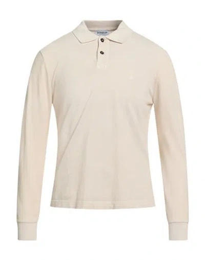 Dondup Man Polo Shirt Cream Size S Cotton In Neutral