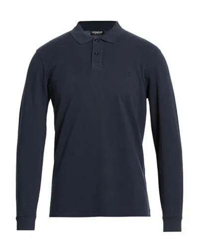 Dondup Man Polo Shirt Navy Size S Cotton In Blue