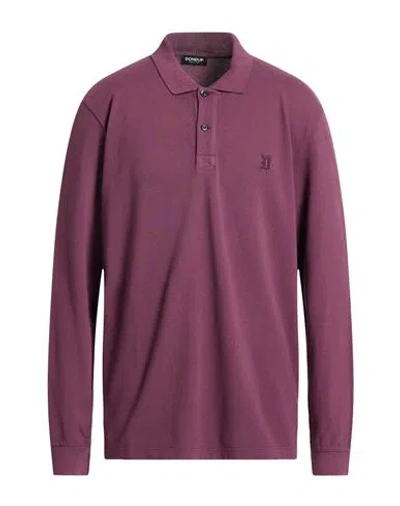 Dondup Man Polo Shirt Plum Size Xxl Cotton In Purple