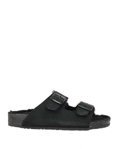 Dondup Man Sandals Black Size 9 Leather