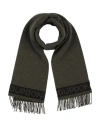 Dondup Man Scarf Military Green Size - Cashmere, Wool In Gray