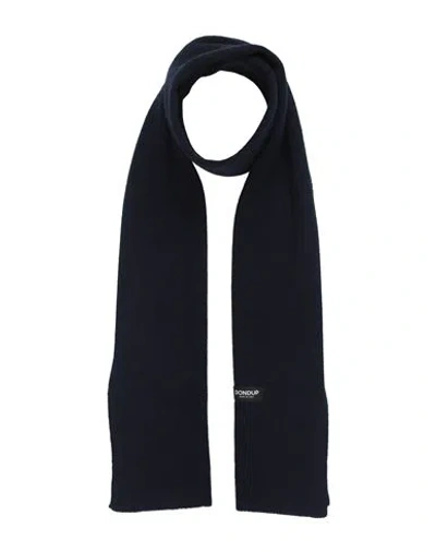 Dondup Man Scarf Navy Size - Cashmere, Wool In Navy Blue