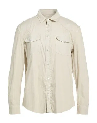 Dondup Man Shirt Cream Size L Cotton, Elastane In Neutral
