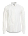 Dondup Man Shirt Cream Size L Cotton, Linen