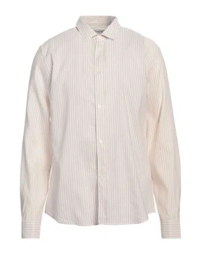 Dondup Man Shirt Ivory Size M Cotton, Linen