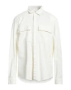 Dondup Man Shirt Ivory Size Xl Cotton, Elastane In White