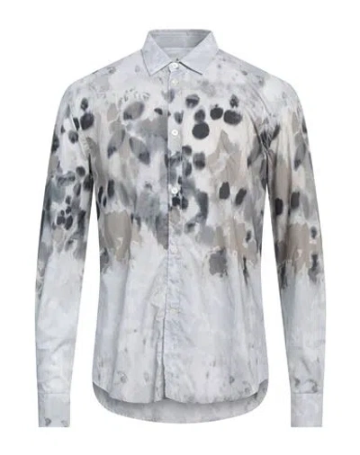 Dondup Man Shirt Light Grey Size M Cotton