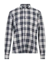 Dondup Man Shirt Midnight Blue Size L Polyester, Viscose In Blue