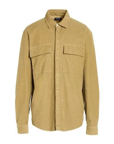 Dondup Man Shirt Military Green Size L Cotton, Elastane